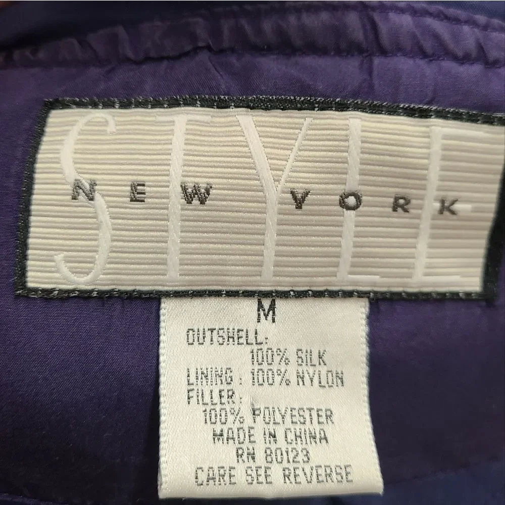 Style New York Silk Hooded Jacket size Medium - Picture 6 of 6